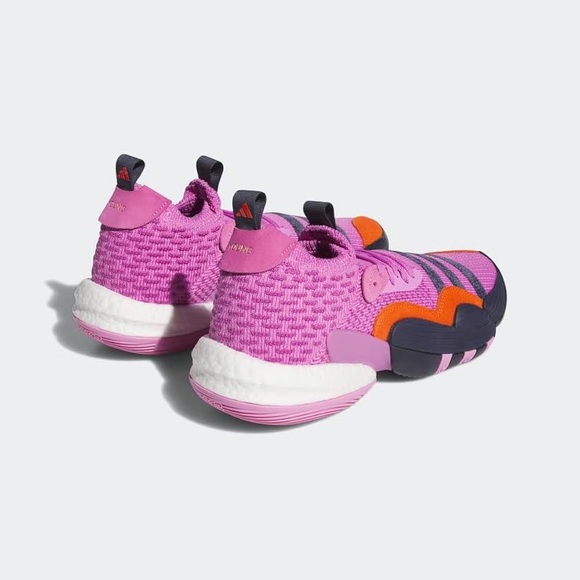 adidas Pink and Orange Athletic Shoes with Bold Toe Cap and Iconic Stripes